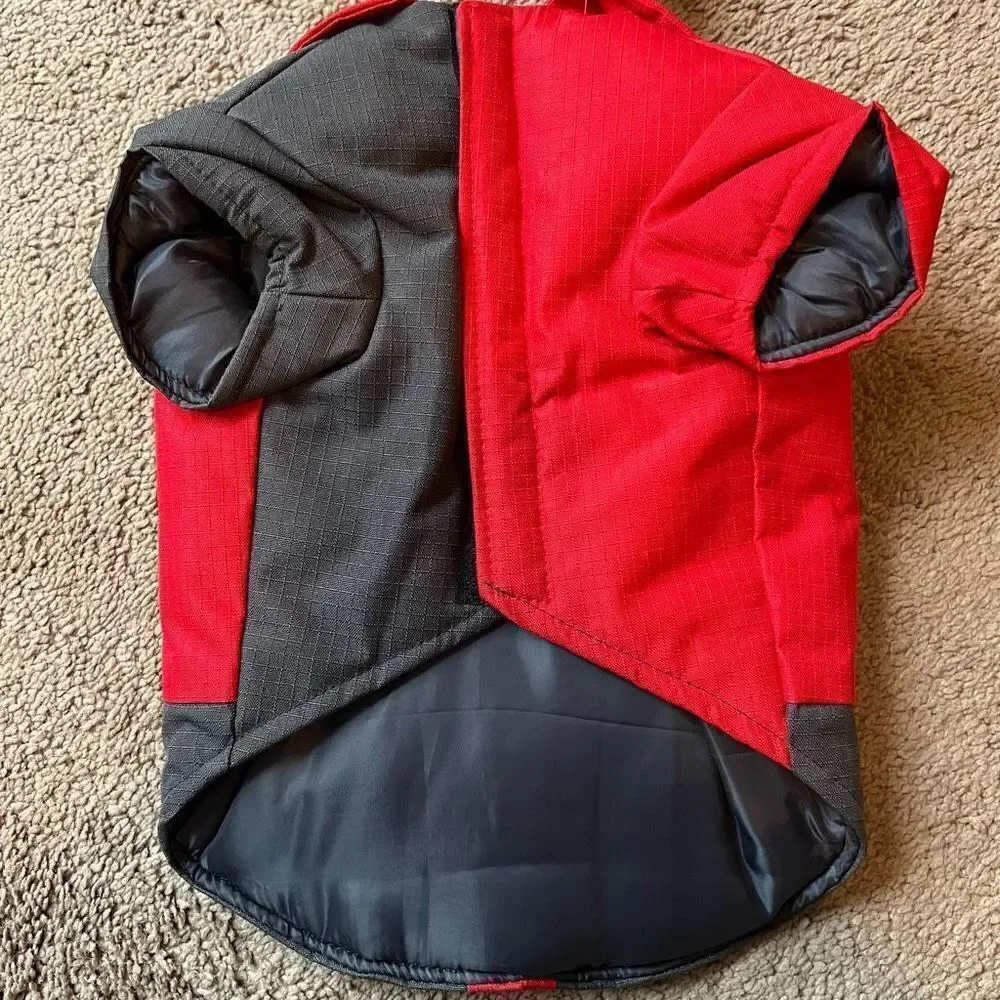 Kong NWT Dog Puffer Coat Red and Gray Size Medium